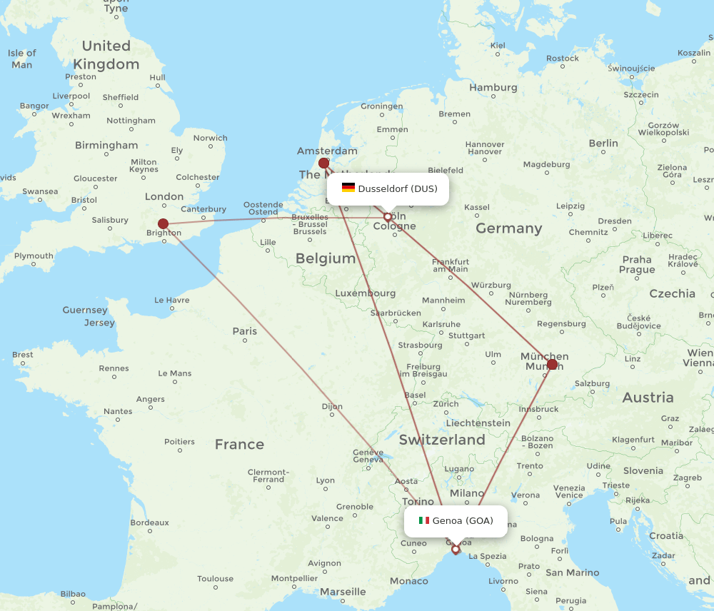 GOA-DUS flight routes