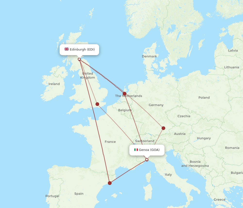 GOA-EDI flight routes