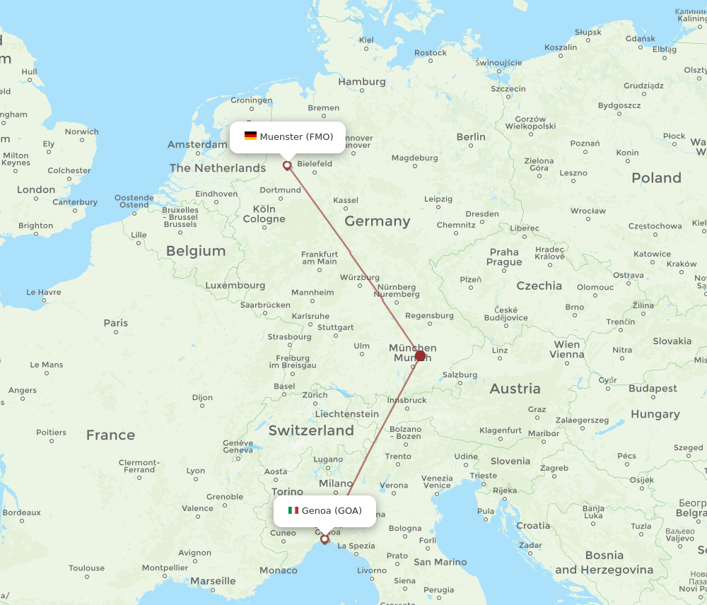 GOA-FMO flight routes