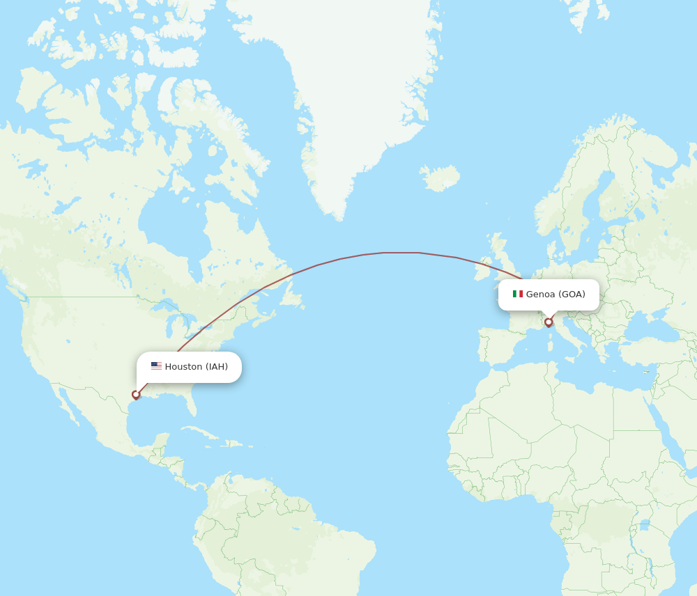 GOA-IAH flight routes