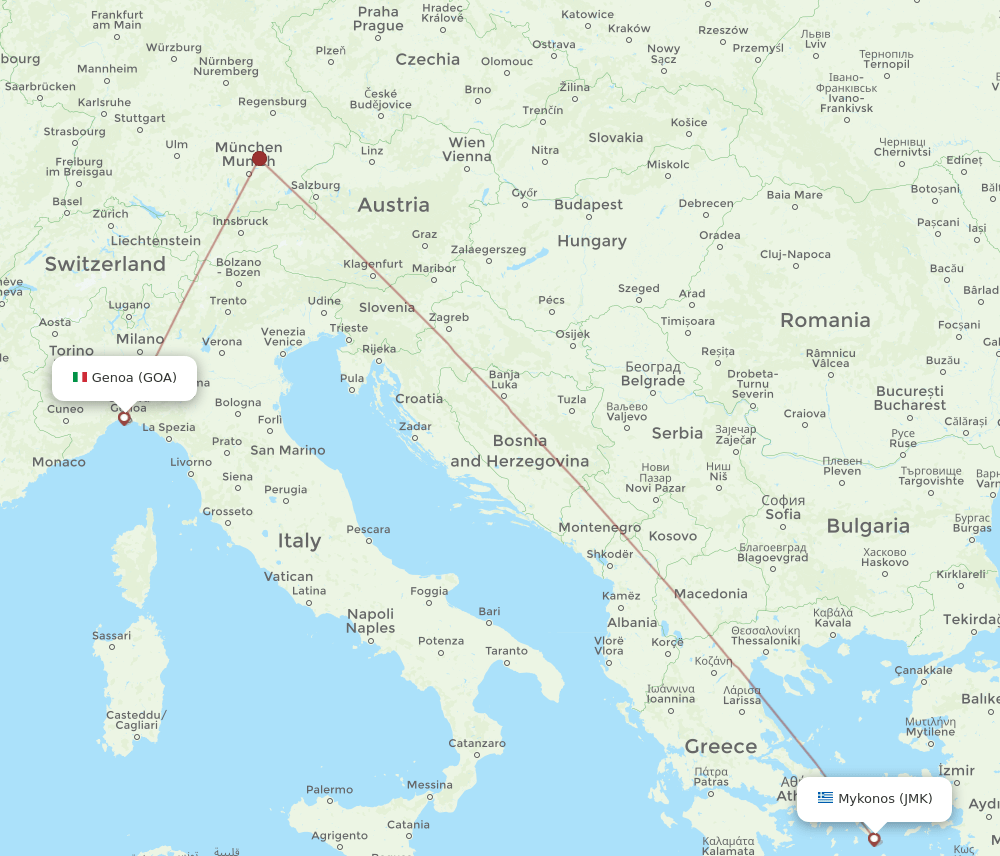 GOA-JMK flight routes