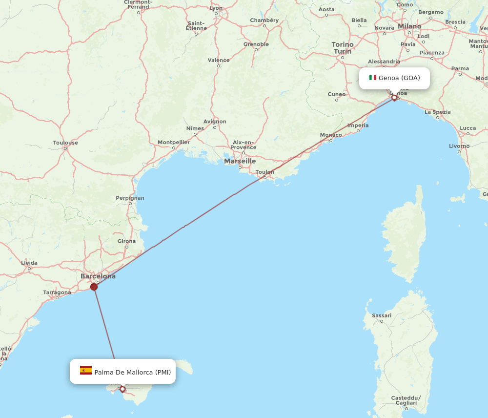 GOA-PMI flight routes
