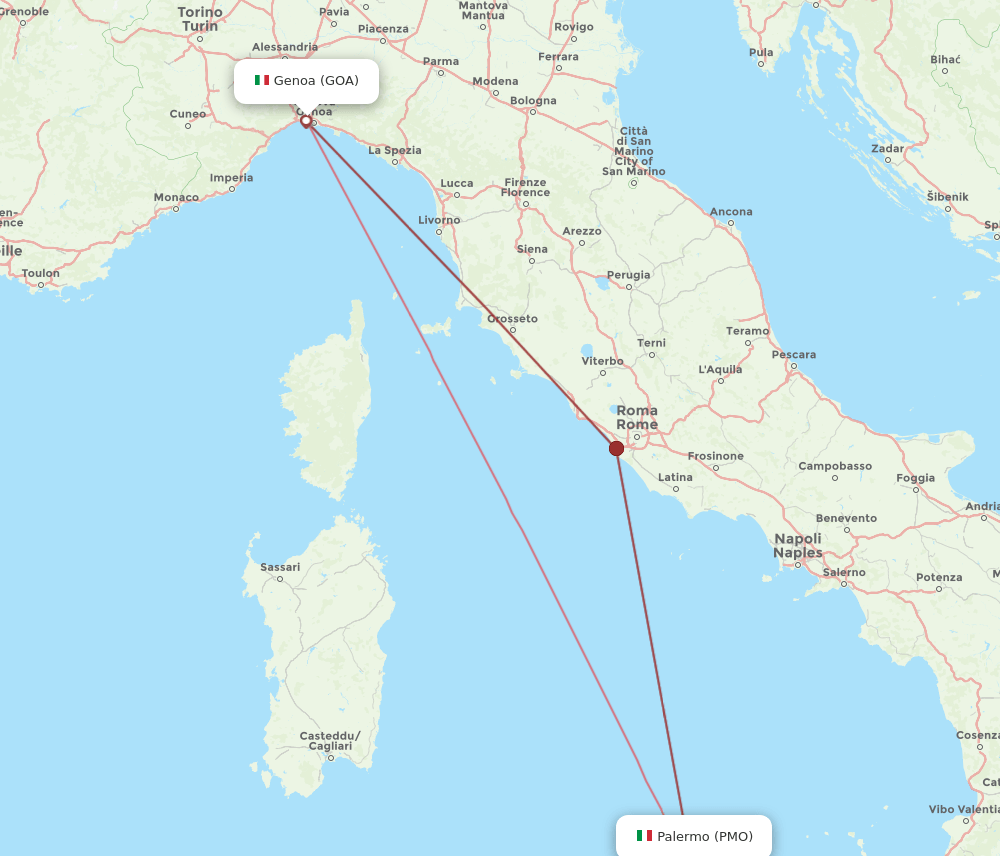 GOA-PMO flight routes