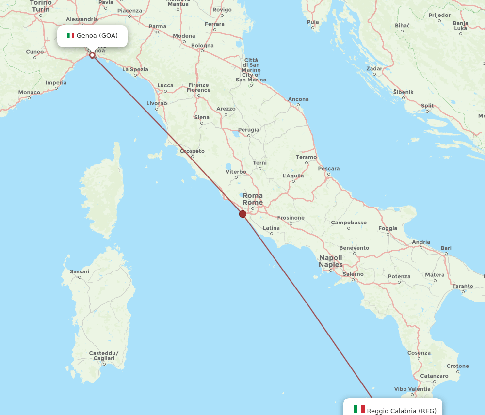 GOA-REG flight routes