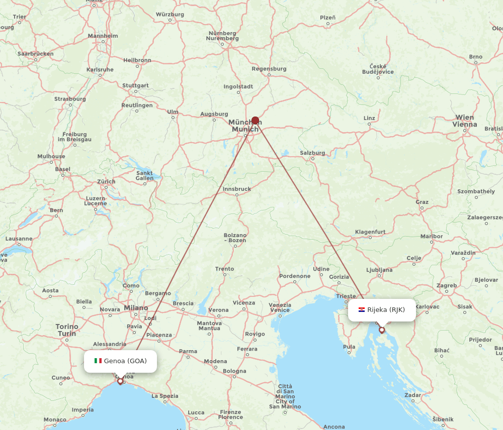 GOA-RJK flight routes