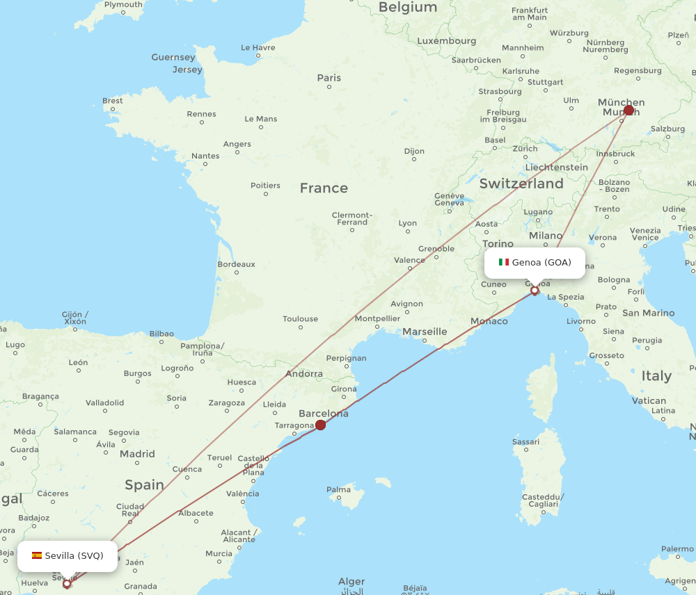GOA-SVQ flight routes