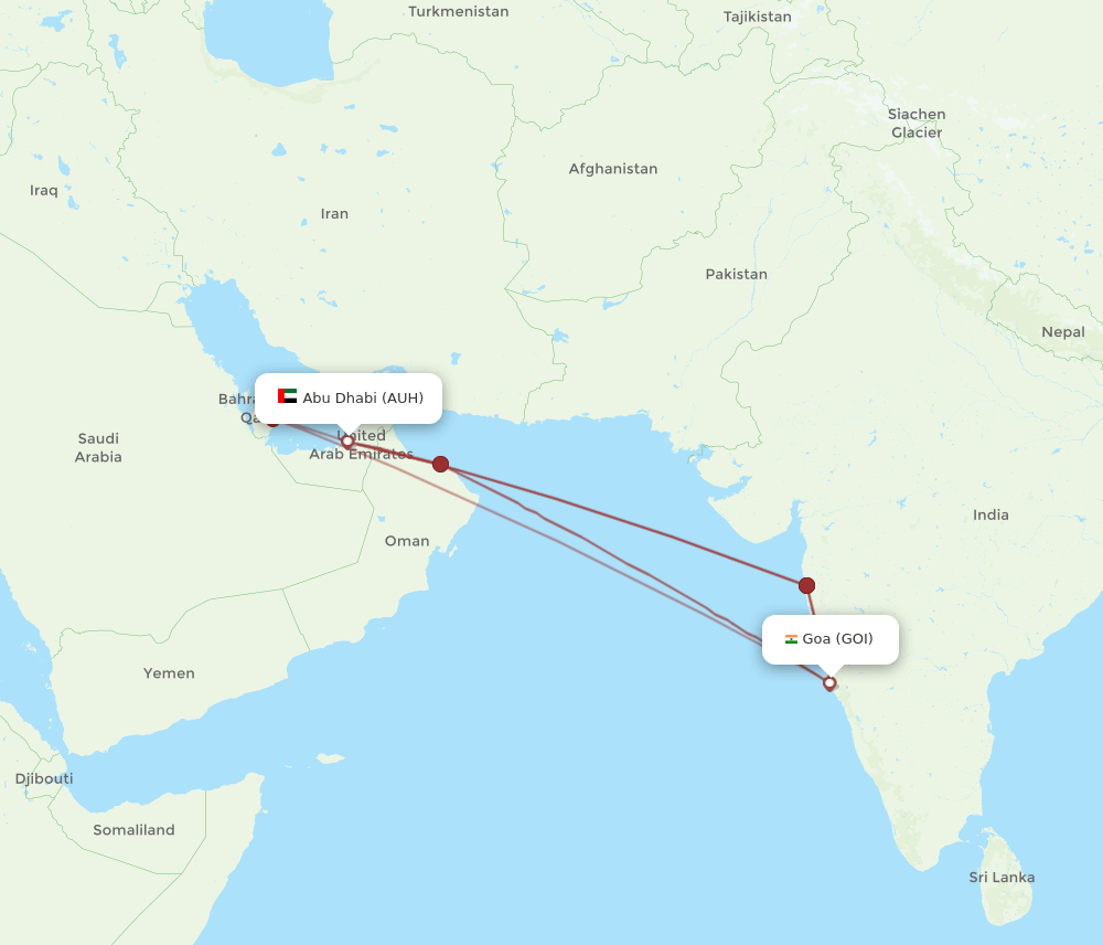 GOI-AUH flight routes