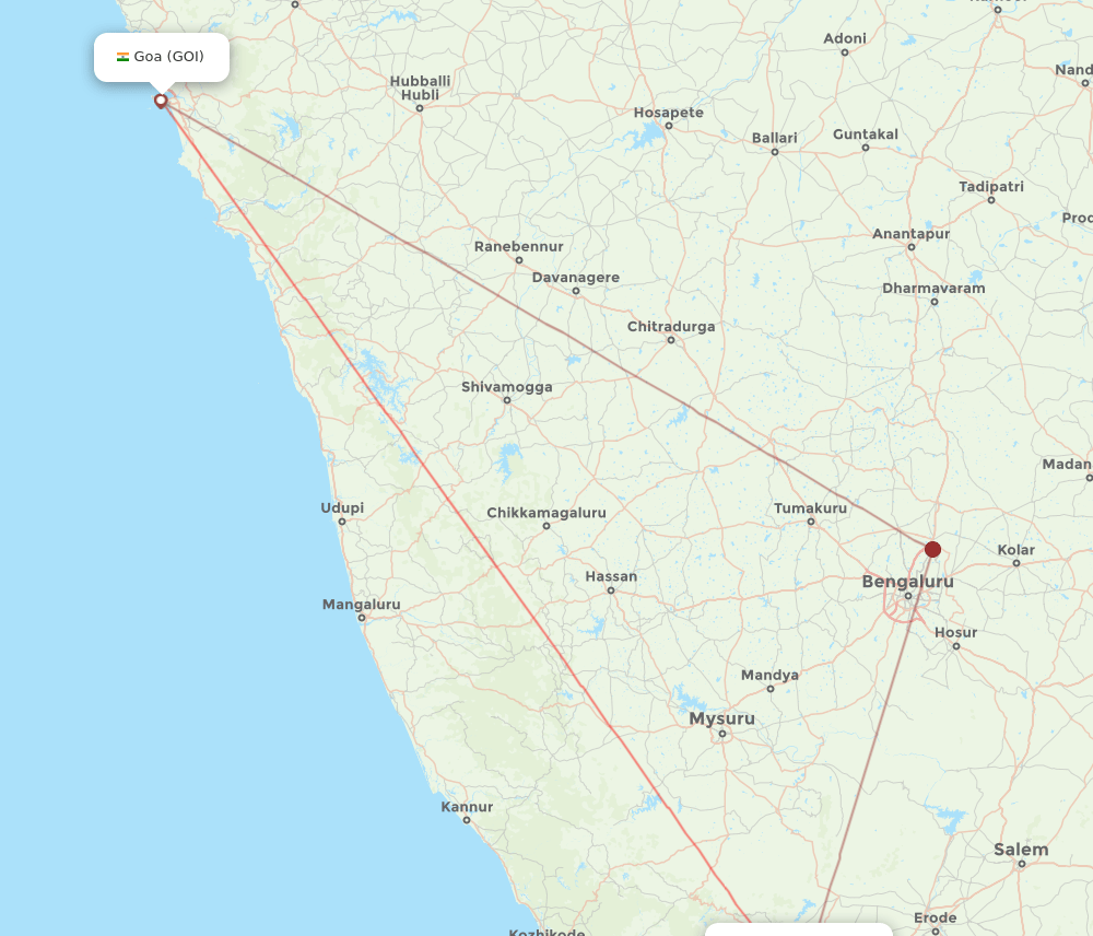 GOI-CJB flight routes
