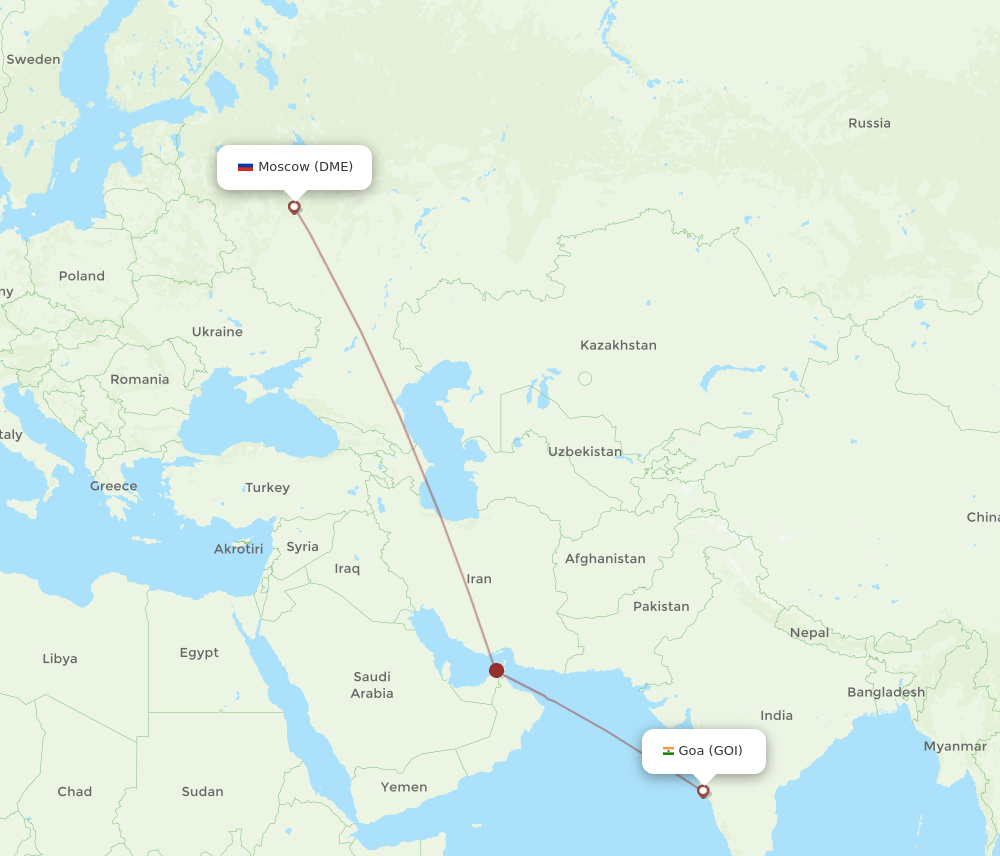 GOI-DME flight routes
