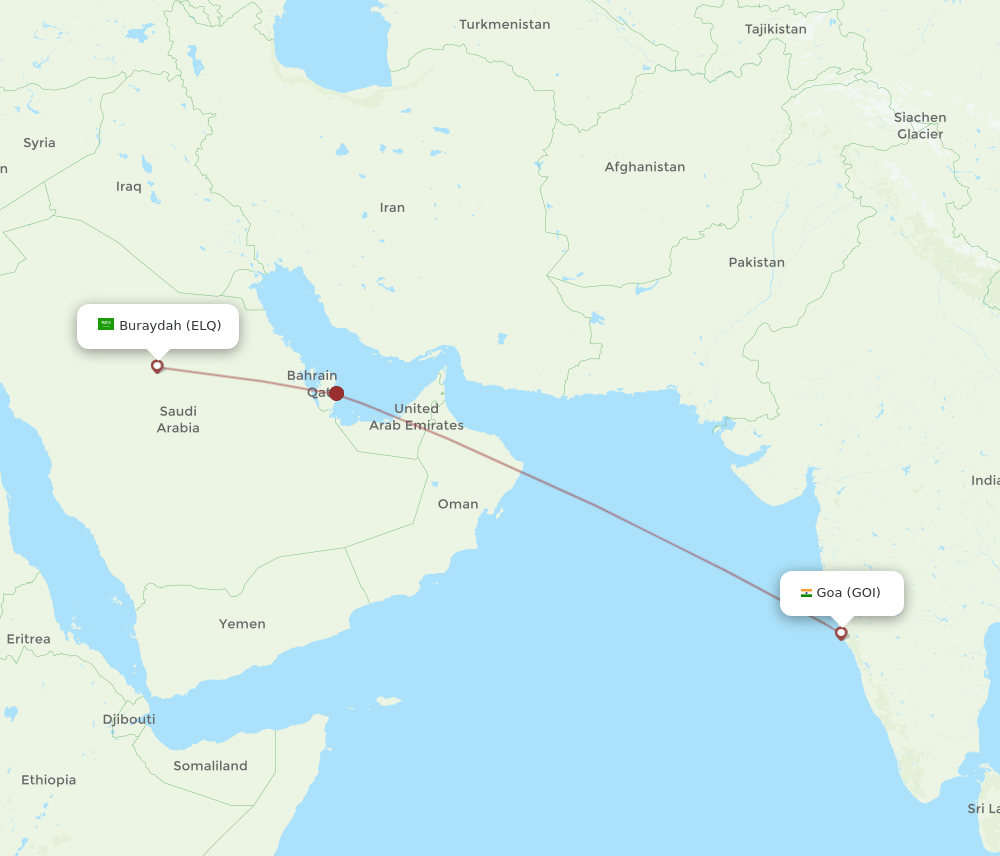 GOI-ELQ flight routes