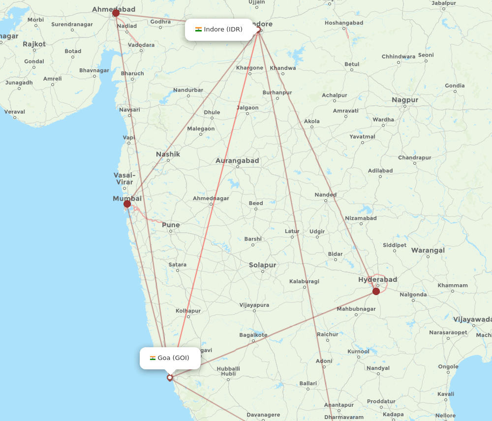 GOI-IDR flight routes