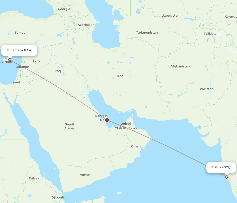 GOI-LCA flight routes