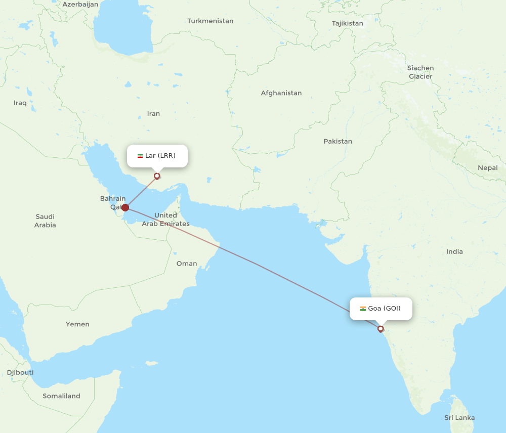 LRR to GOI flights and routes map