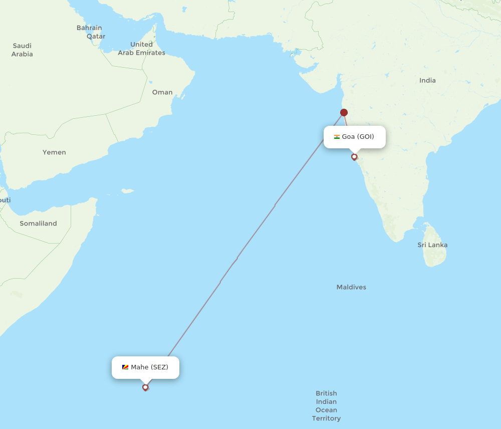 GOI-SEZ flight routes
