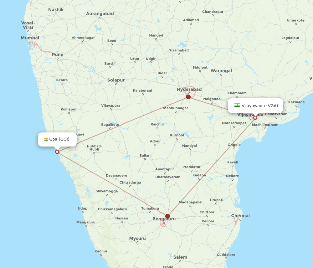 GOI-VGA flight routes