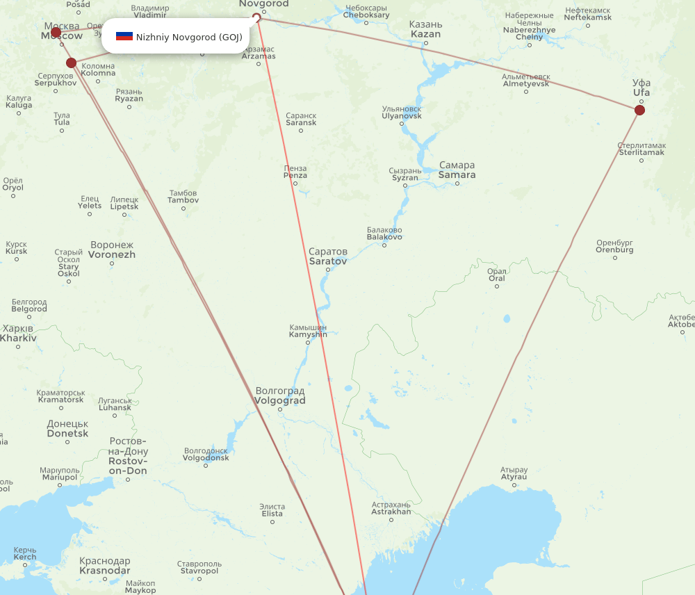 GOJ-MCX flight routes