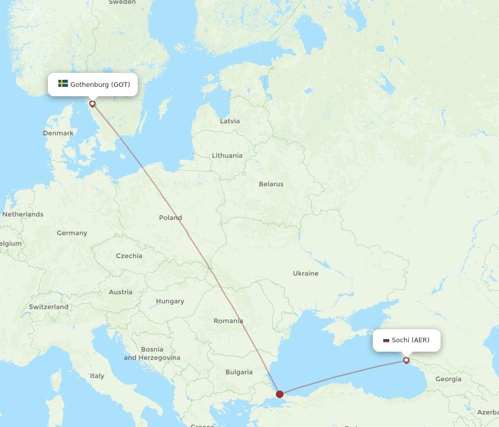 GOT-AER flight routes