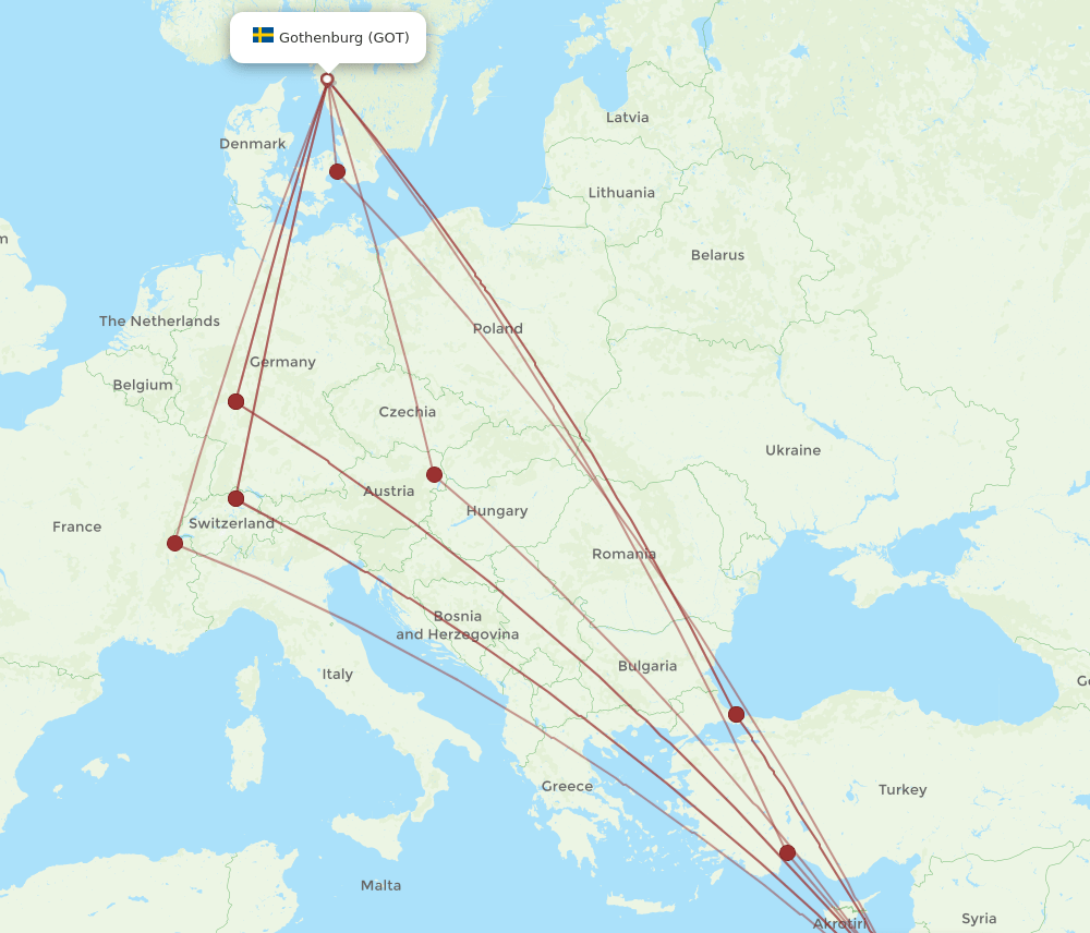 GOT-AMM flight routes