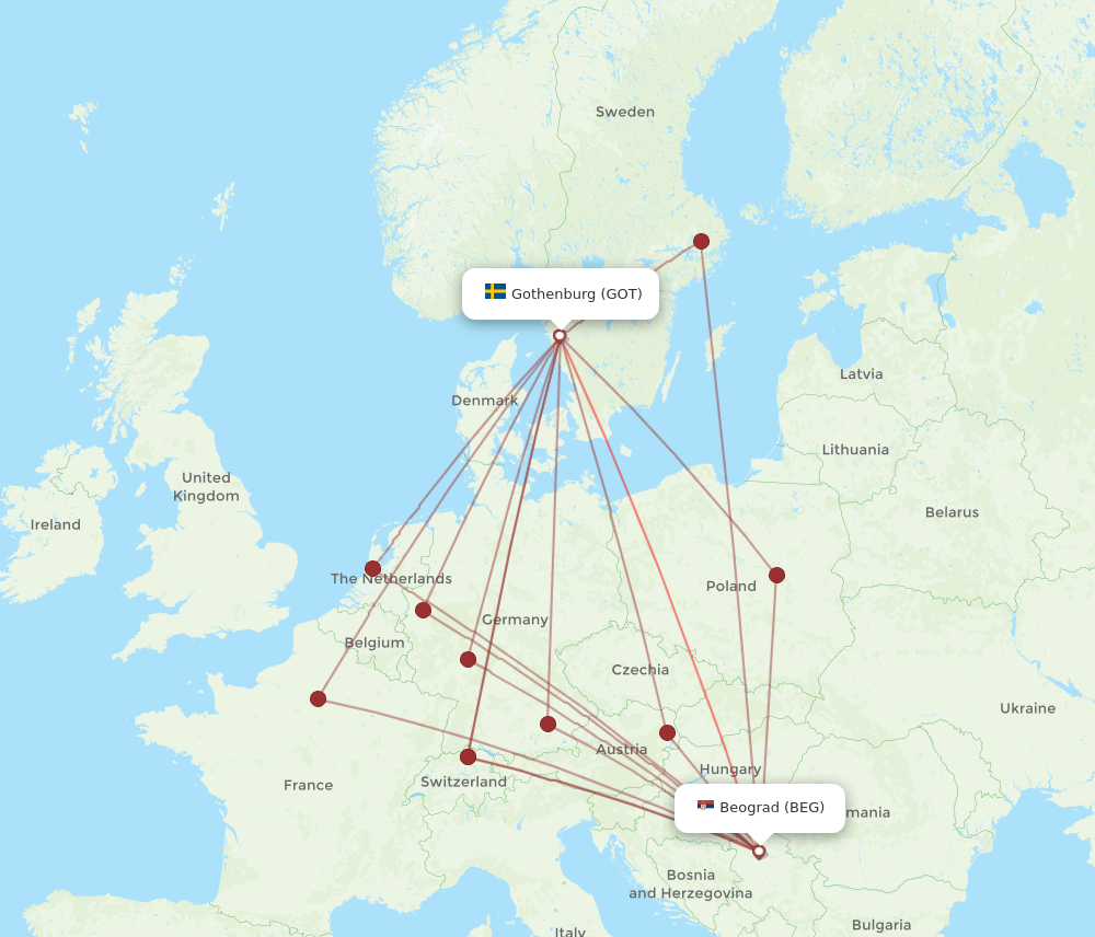 GOT-BEG flight routes