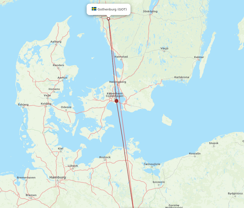 GOT-BER flight routes