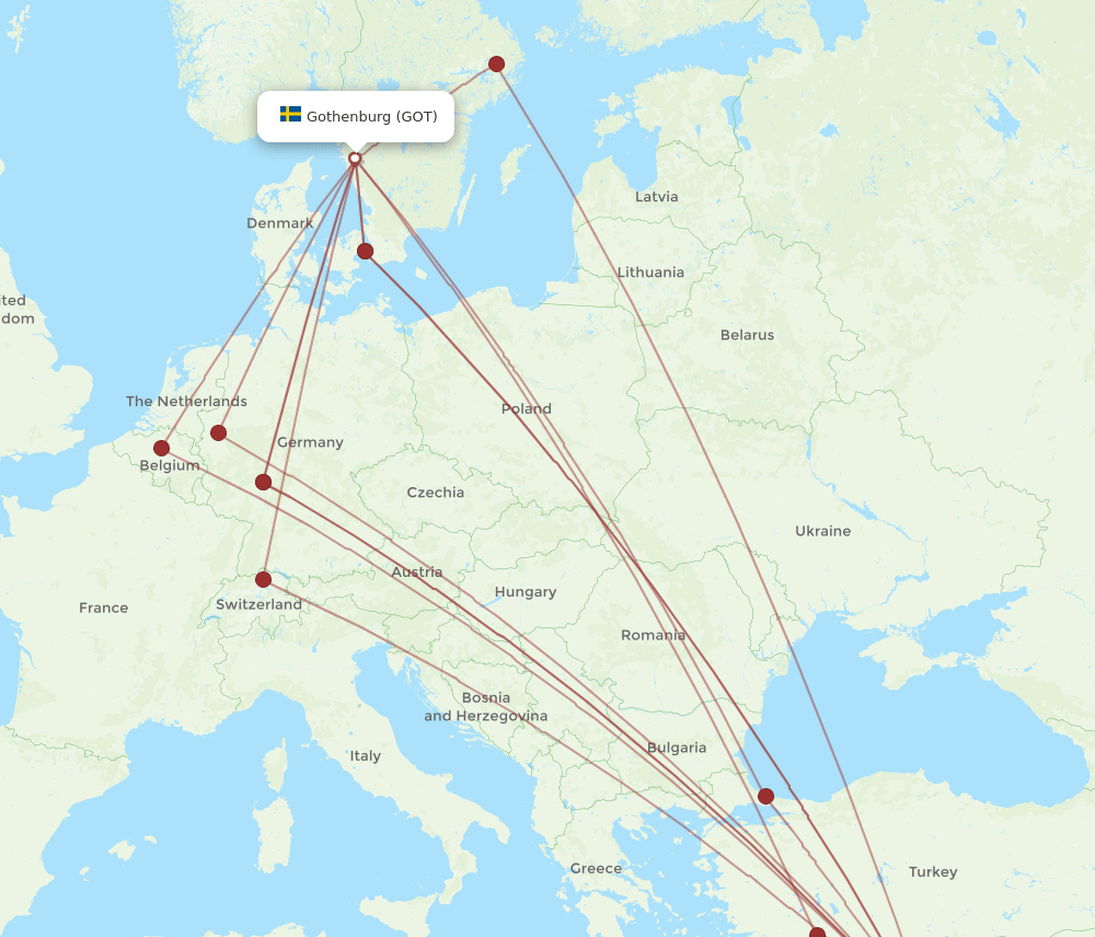 GOT-BEY flight routes