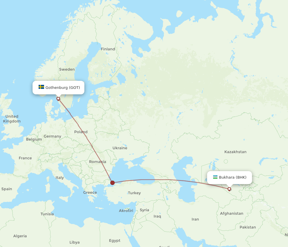 GOT-BHK flight routes