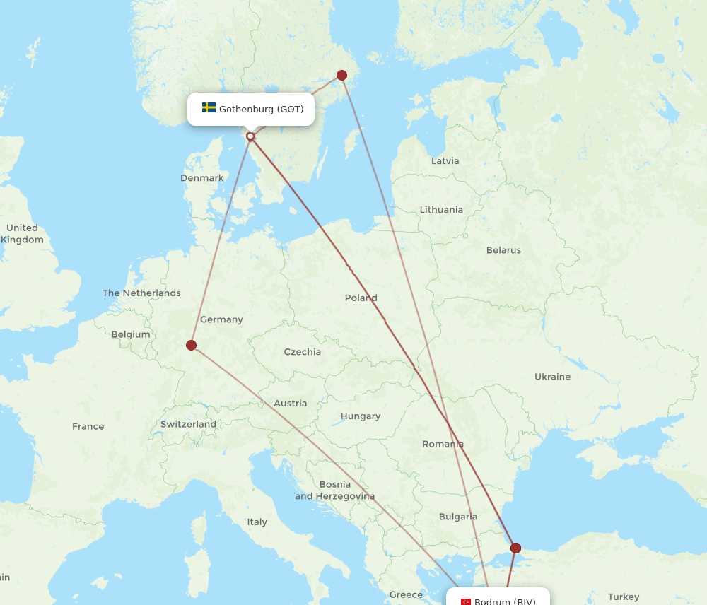 GOT-BJV flight routes