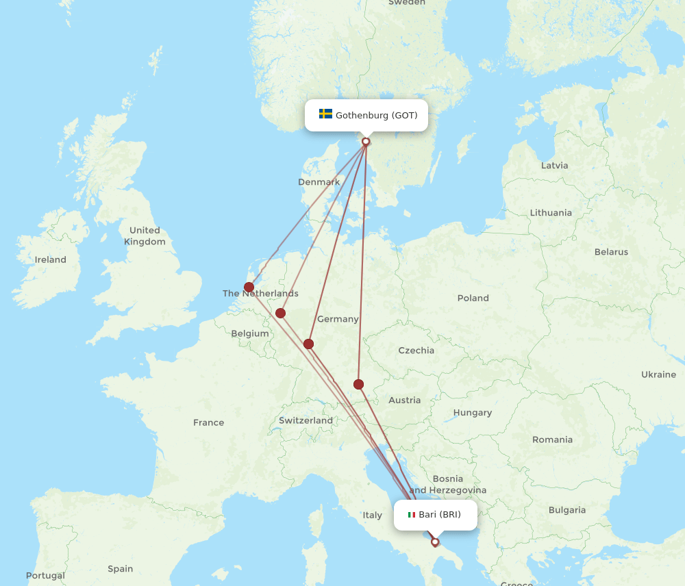 GOT-BRI flight routes