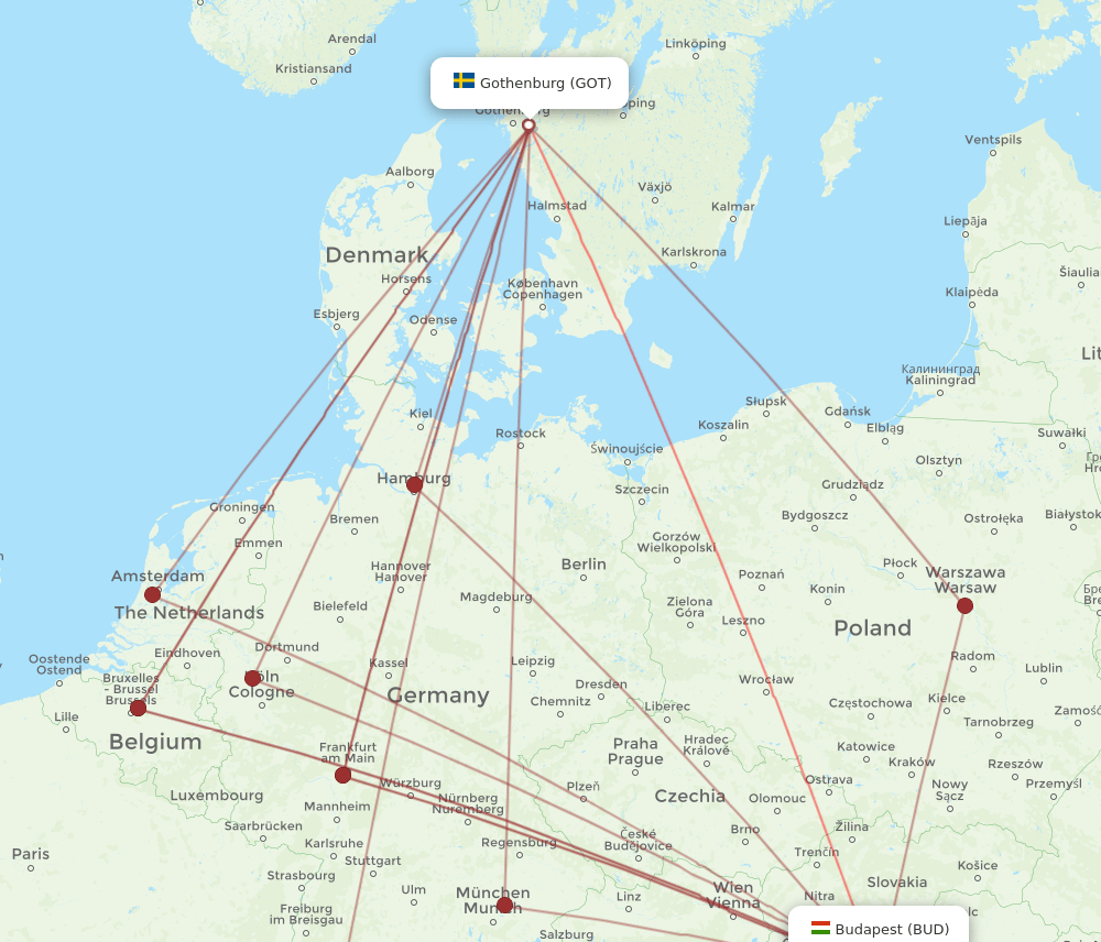 GOT-BUD flight routes