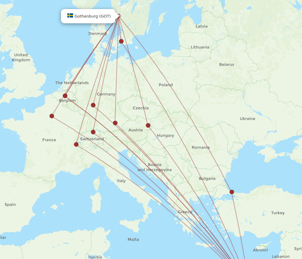 GOT-CAI flight routes