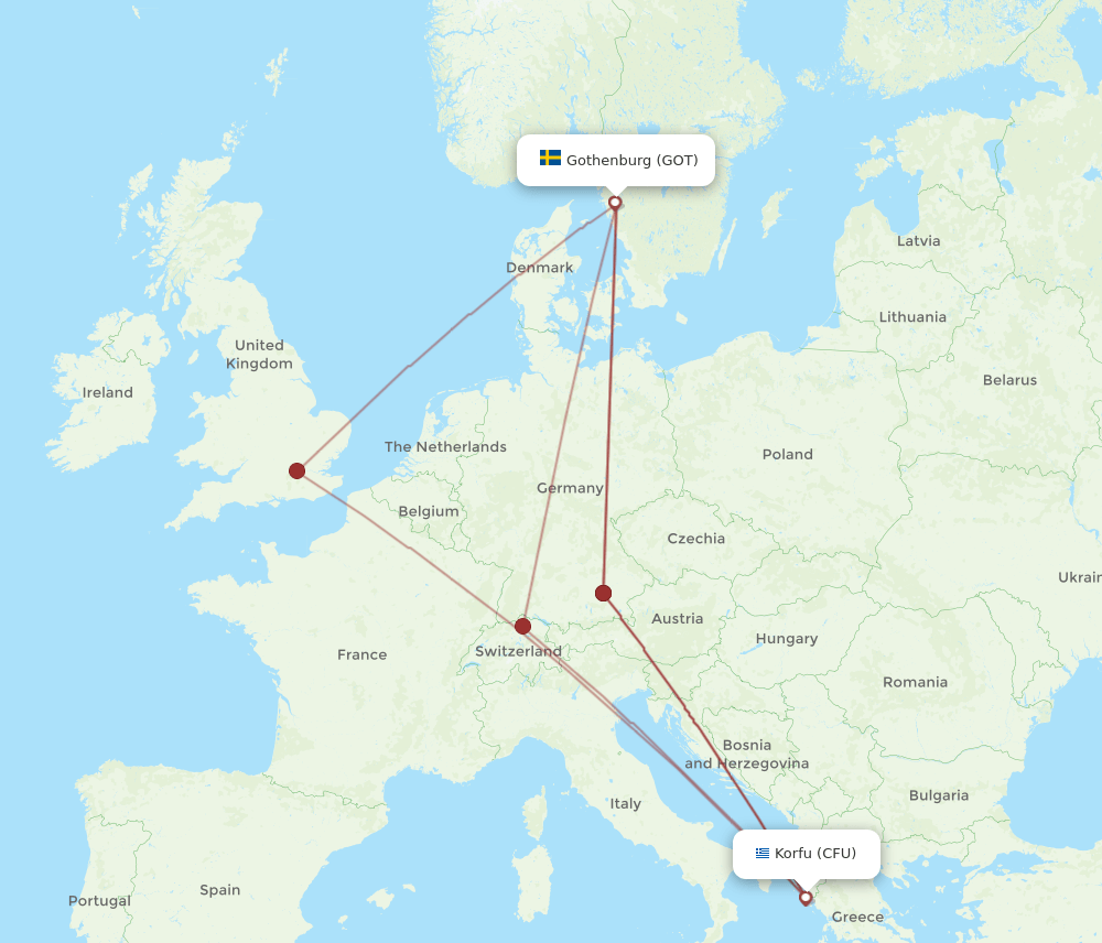 GOT-CFU flight routes