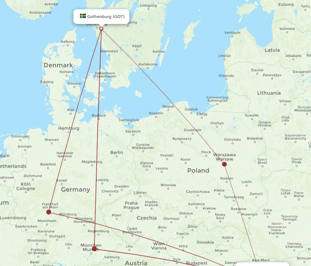 GOT-CLJ flight routes