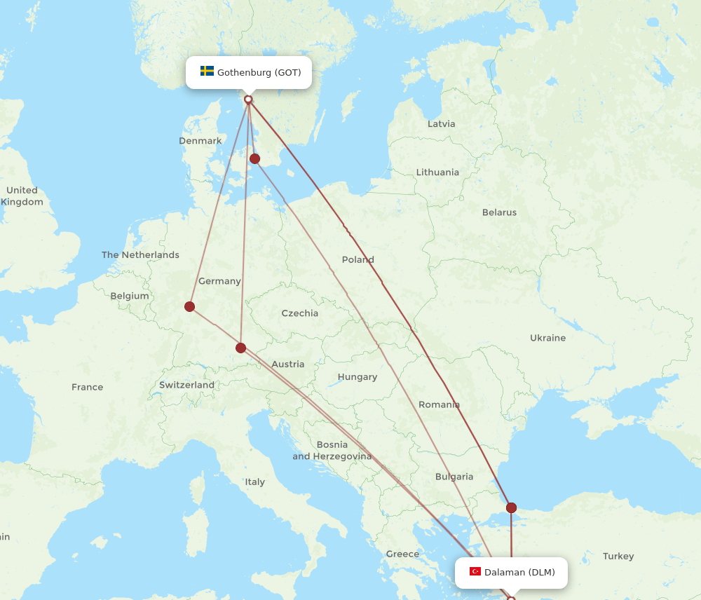 GOT-DLM flight routes