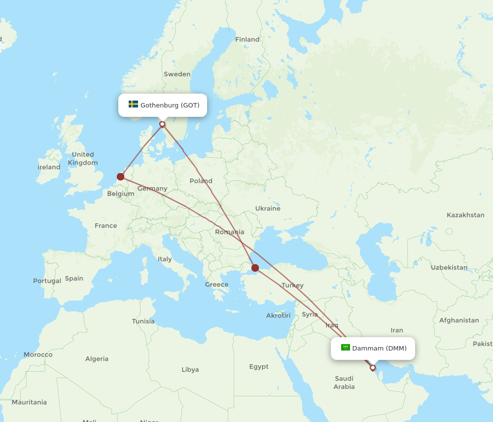 GOT-DMM flight routes