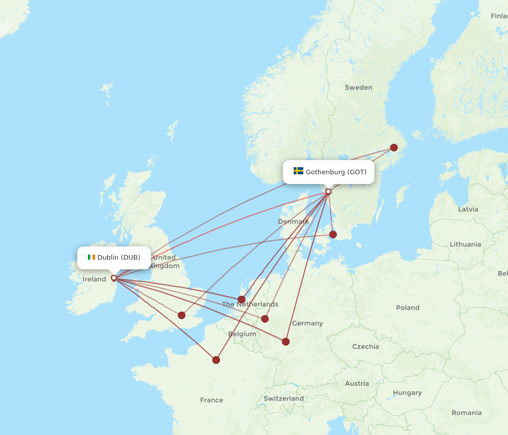 GOT-DUB flight routes