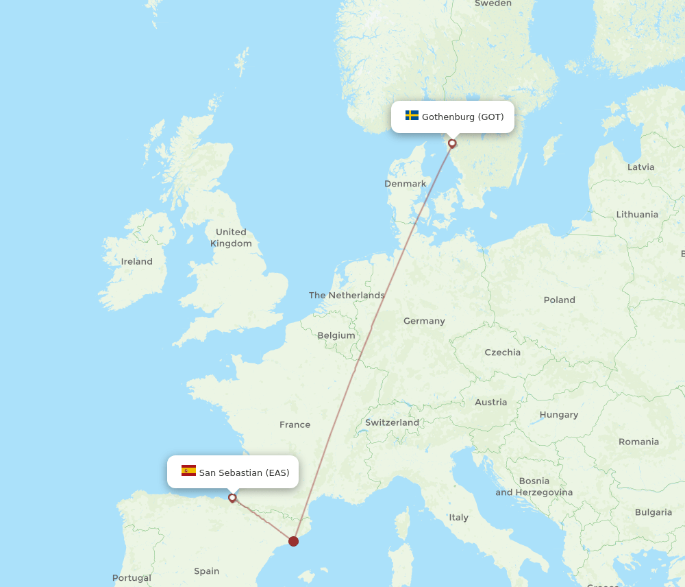 GOT-EAS flight routes