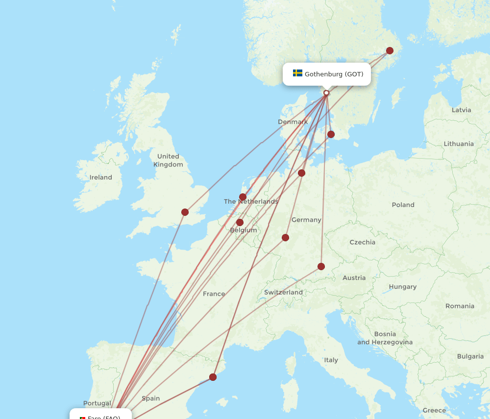 GOT-FAO flight routes