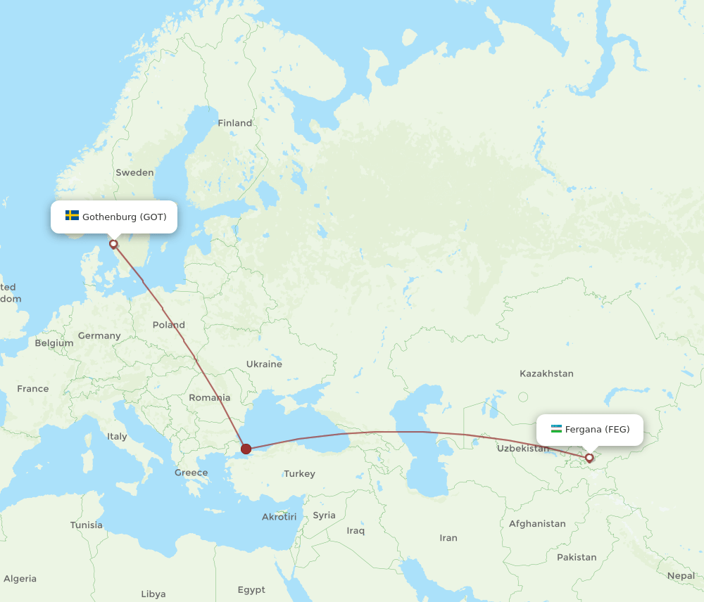 GOT-FEG flight routes
