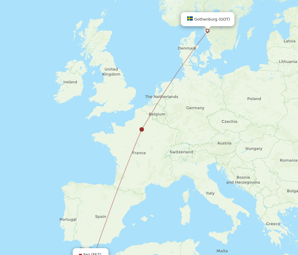 GOT-FEZ flight routes