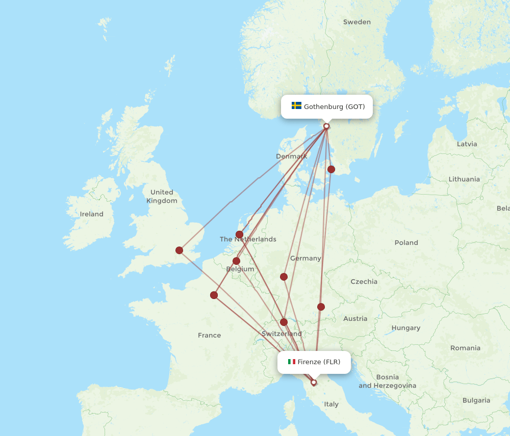 GOT-FLR flight routes
