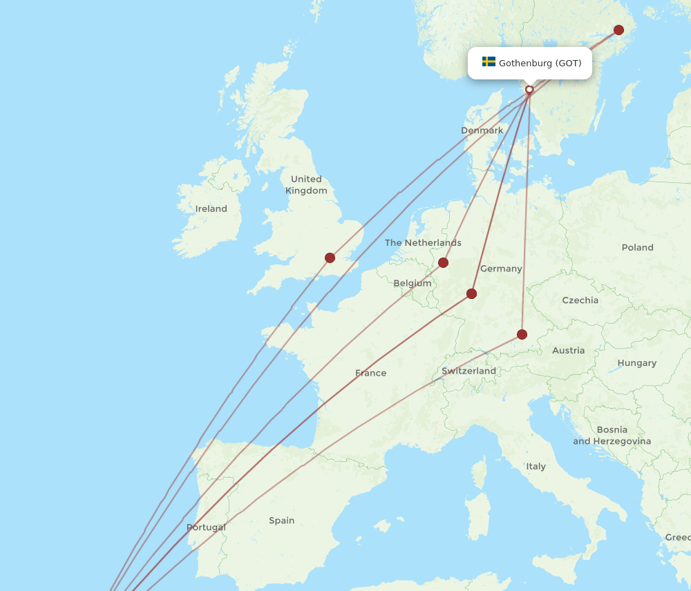 GOT-FNC flight routes