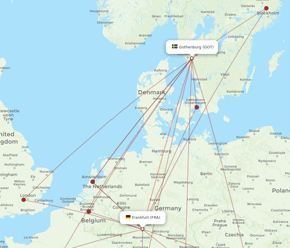 GOT-FRA flight routes