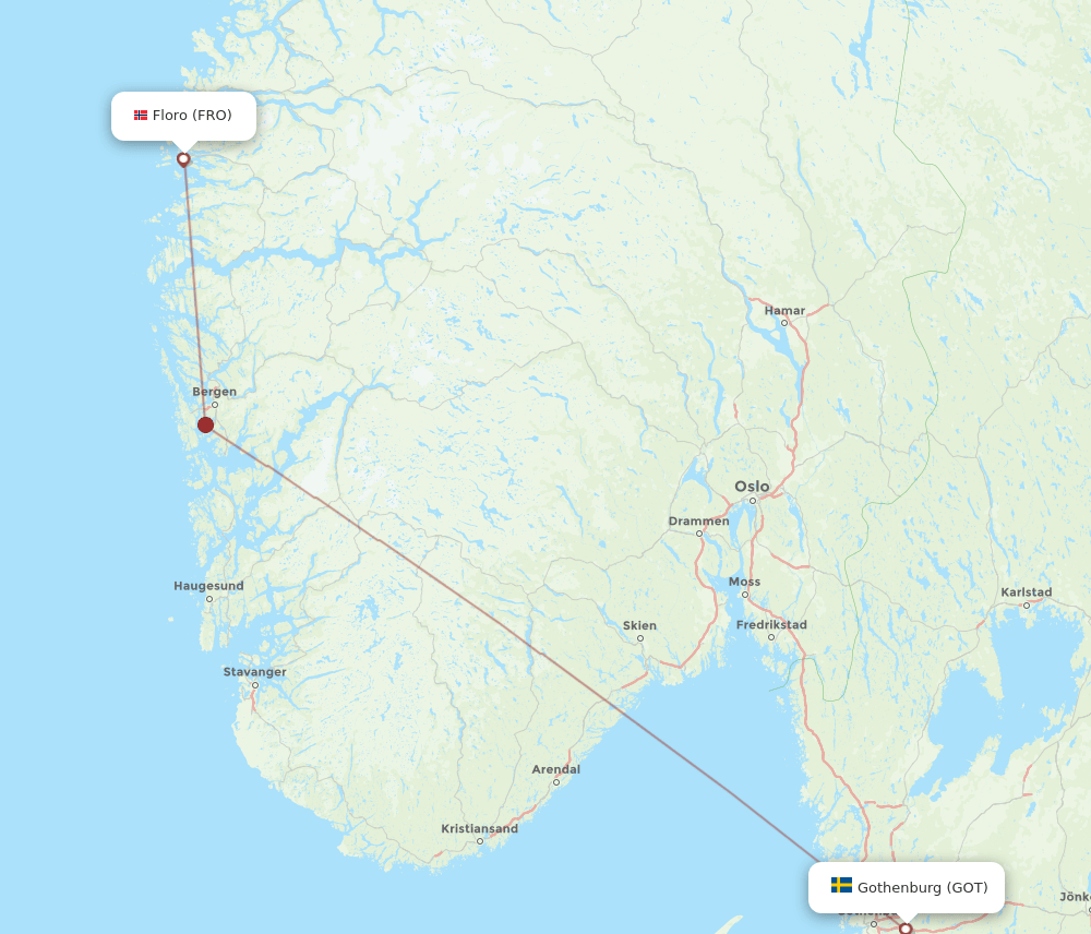 GOT-FRO flight routes