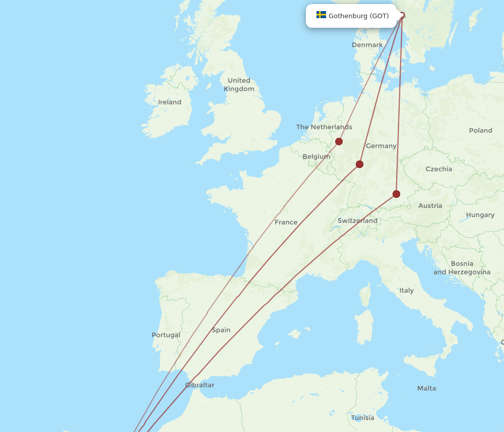 GOT-FUE flight routes