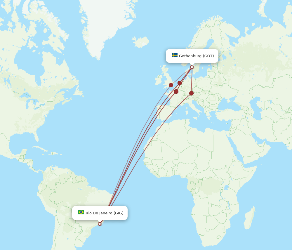 GOT-GIG flight routes