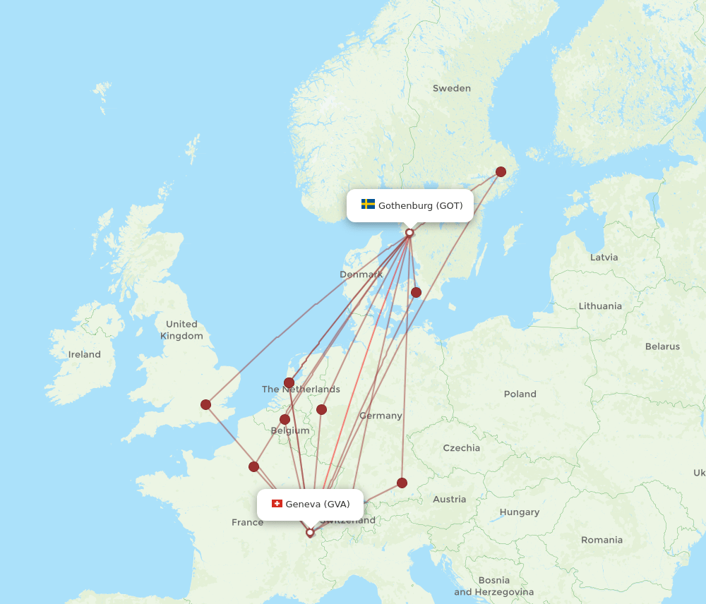 GOT-GVA flight routes