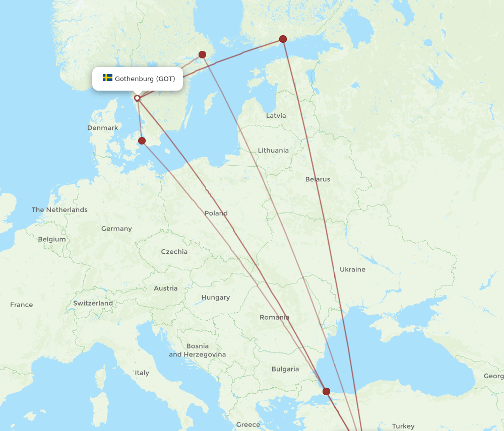 GOT-GZP flight routes