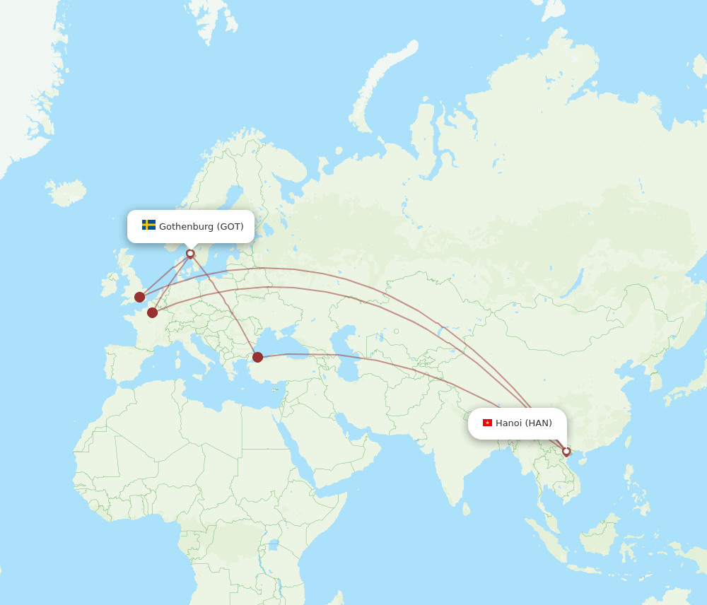 GOT-HAN flight routes