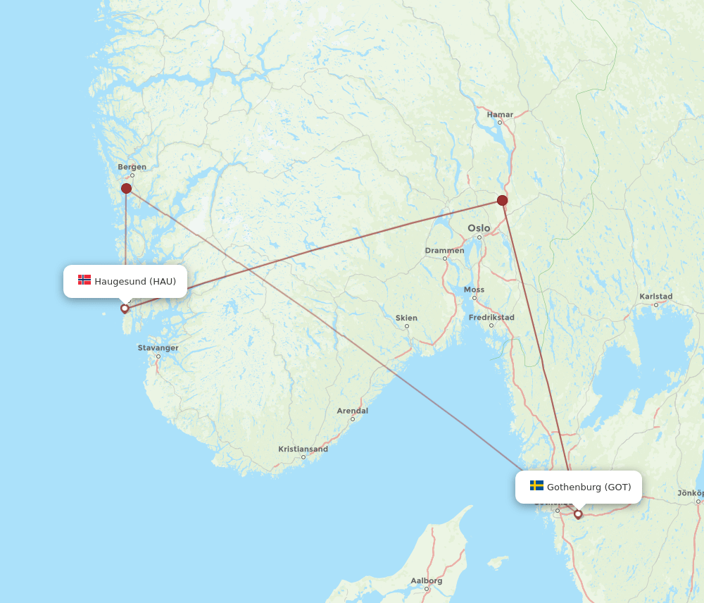 GOT-HAU flight routes