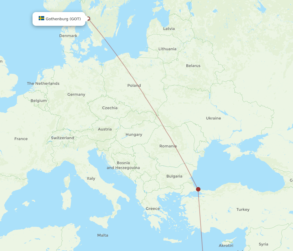 GOT-HBE flight routes